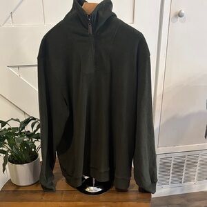 Men's Dark Green Zip-Up Sweater XXL